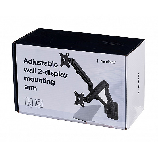 ADJUSTABLE FRAME FOR 2 MONITORS TO BE MOUNTED ON A WALL 17-27 100X100MM UP TO 7 KG