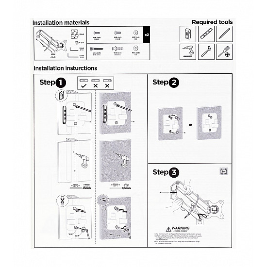 ADJUSTABLE FRAME FOR 2 MONITORS TO BE MOUNTED ON A WALL 17-27 100X100MM UP TO 7 KG