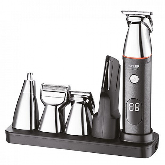 Adler 5in1 Men’s Grooming Kit AD 2946 Cordless Number of length steps 4 Black/Stainless Steel