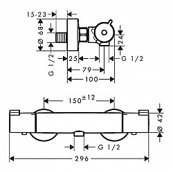 Hansgrohe Ecostat Shower thermostat 1001 CL for exposed installation 13211000