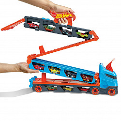 Hot Wheels City Speedway Hauler Carrier with 3 Toy Cars