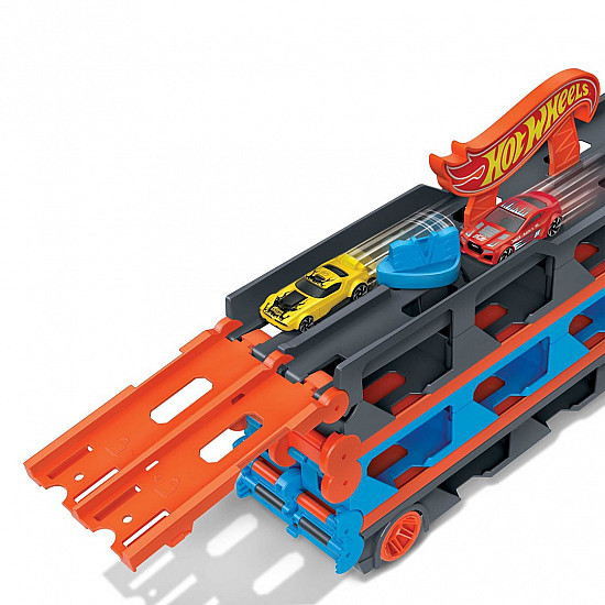Hot Wheels City Speedway Hauler Carrier with 3 Toy Cars