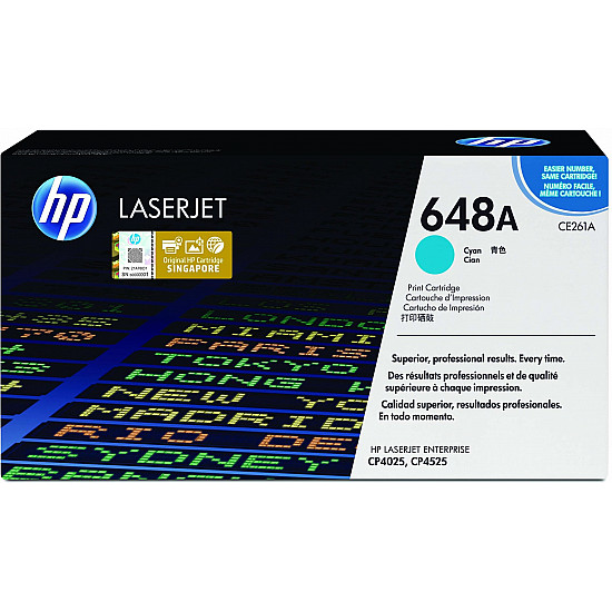 HP Toner CE261A cyan HV improoved ColorSphere toner Smart Printing Technology Color LaserJet CM4025/CP4525 11000 pages
