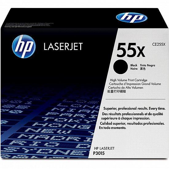 HP original LaserJet Toner cartridge CE255X black standard capacity 12.500 pages 1-pack