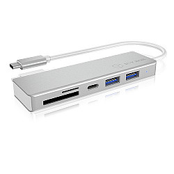 Dockingstation ICY BOX USB-C 2xUSB3.0 SuperSpeed 1x USB-C 1xCardReader microSD/SD Silver