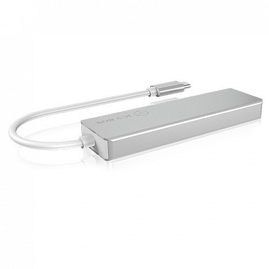 Dockingstation ICY BOX USB-C 2xUSB3.0 SuperSpeed 1x USB-C 1xCardReader microSD/SD Silver