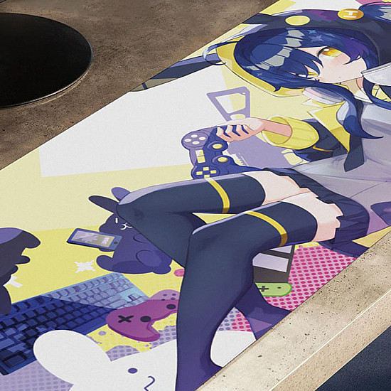 Hyte Bunny Splash Deskpad Mouse Pad - XL Size (Yellow)