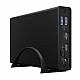Obudowa IB-382H-C31 2,5/3,5 HDD z wbudowanym HUB 1xUSB-C, 2xUSB -A, 12V2A