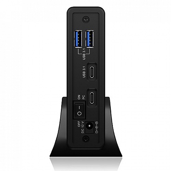 Obudowa IB-382H-C31 2,5/3,5 HDD z wbudowanym HUB 1xUSB-C, 2xUSB -A, 12V2A