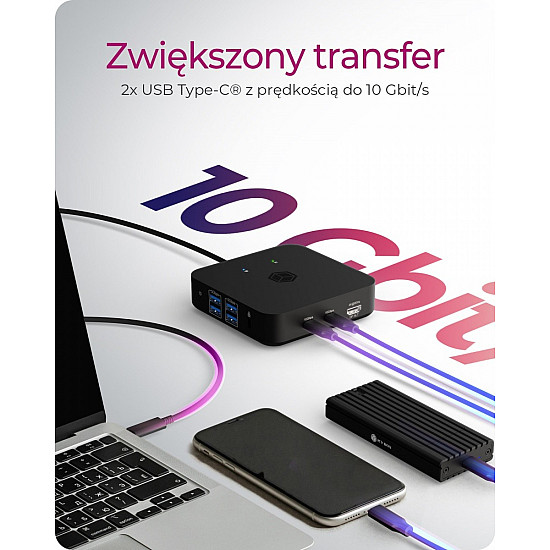 Docking station IB-DK4090-C 12in1, 3x HDMI,LAN,USB, PD up to 100W