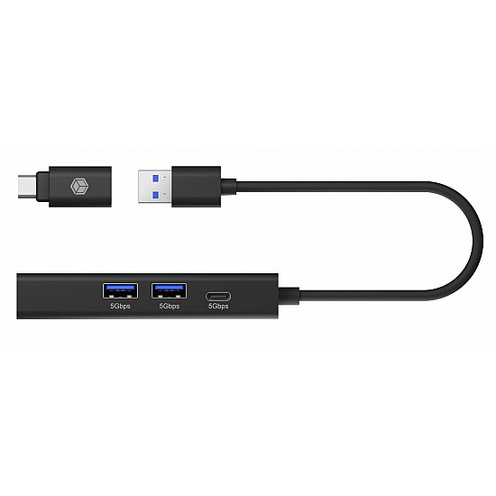 Hub IB-HUB1439-LAN 4w1 HUB, 1x USB-C, 2xUSB-A, 1x LAN