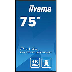 190cm/75 (3840x2160) iiyama ProLite LH7565UHSB-B1 16:9 4K UHD IPS Touch 8ms 60Hz 24/7 2xHDMI DP LAN WIFI Speaker Black