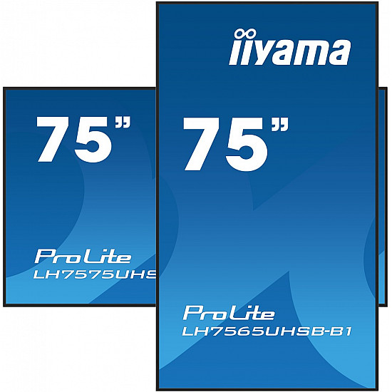 190cm/75 (3840x2160) iiyama ProLite LH7565UHSB-B1 16:9 4K UHD IPS Touch 8ms 60Hz 24/7 2xHDMI DP LAN WIFI Speaker Black