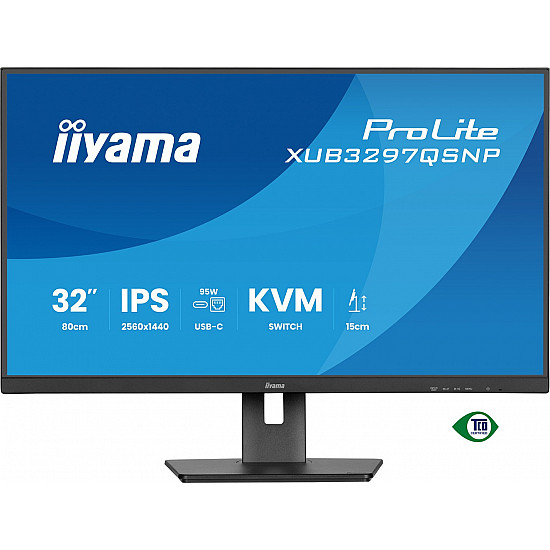 ProLite XUB3297QSNP-B1, LED-Monitor 80 cm (32 Zoll), schwarz (matt), WQHD, IPS, USB-C-Dock, KVM-Switch, RJ45, 100Hz Panel