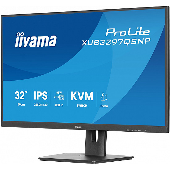 ProLite XUB3297QSNP-B1, LED-Monitor 80 cm (32 Zoll), schwarz (matt), WQHD, IPS, USB-C-Dock, KVM-Switch, RJ45, 100Hz Panel