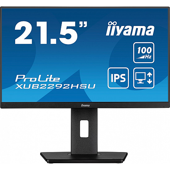 55,9cm/22 (1920x1080) Iiyama ProLite XUB2292HSU-B6 16:9 FHD IPS 0,4ms 100Hz HDMI DP USB Speaker Pivot Black