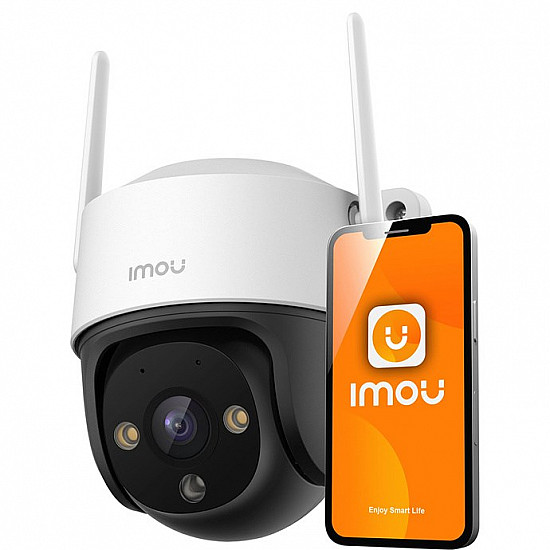 Imou Cruiser SE+, full color night vision Wi-Fi PT camera 5MP, rotation 355° pan & 90° Tilt, 1/3 progressive CMOS, H.265, 3.6mm Fixed lens, field of view: 79°, Night Vision up to 30m, 8x Digital Zoom, 1x RJ45, Mic&Speaker, 110dB Siren, IP66