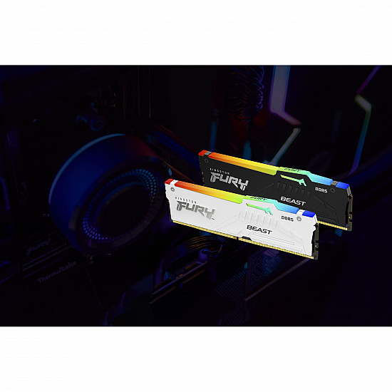 Kingston FURY Beast operatyvinė atmintis su RGB, 5600MT/s CL36 balta 2025
