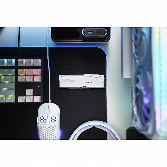 Kingston FURY Beast operatyvinė atmintis su RGB, 5600MT/s CL36 balta 2025