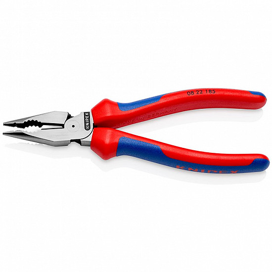 08 22 185, needle nose pliers, 1.3 cm, 61 HRC, blue, red, 55 mm, 185 mm