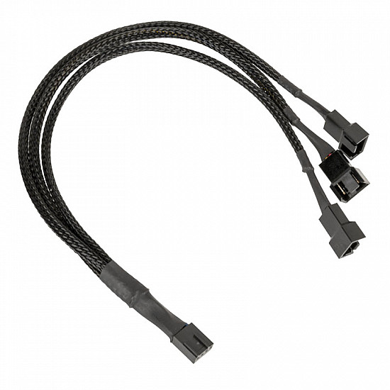 1-3 PWM fan splitter cable - 35 cm, braided, black