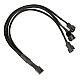 1-3 PWM fan splitter cable - 35 cm, braided, black