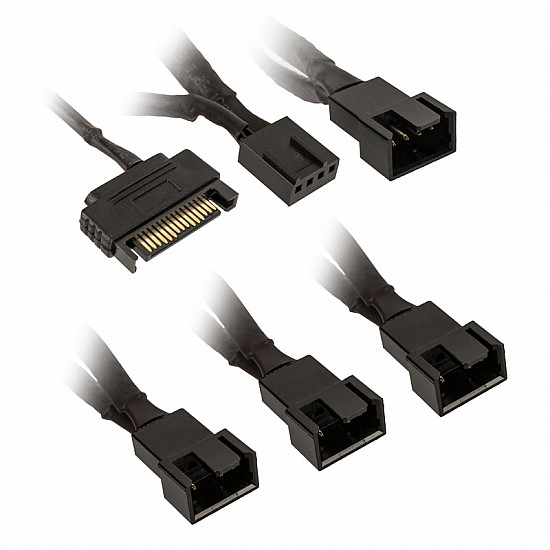 1-4 PWM fan splitter cable - 35 cm, braided, black