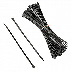 Cable tie set, 4.5mm x 200mm - 100 pieces, black