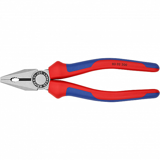 03 02 200 - Pliers - 1.6 cm - steel - vinyl - blue - red - 200 mm