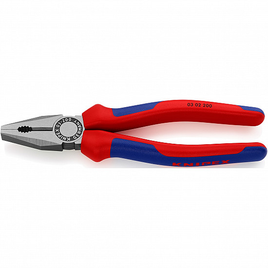03 02 200 - Pliers - 1.6 cm - steel - vinyl - blue - red - 200 mm