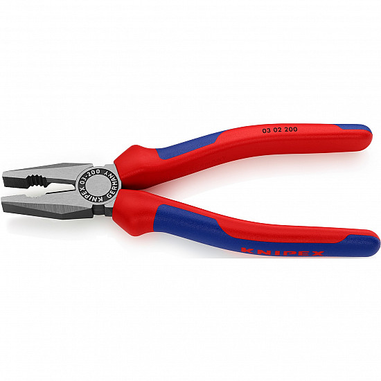 03 02 200 - Pliers - 1.6 cm - steel - vinyl - blue - red - 200 mm