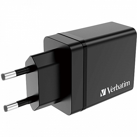 Verbatim Netzteil - 30 Watt - 5 A - PD 3.0, QC 3.0 - 4 Ausgabeanschlussstellen (24 pin USB-C, 3 x USB Typ A)