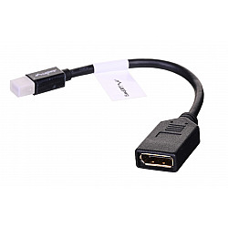 Adapter mini Displayport (M) -> DisplayPort (F) na kablu 10cm czarny