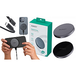 Aukey Ladeplatte MagFusion Aura Qi2 15W Wireless schwarz