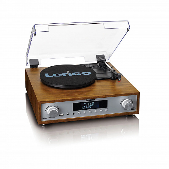 Lenco HiFi Stereo system with Record Player, DAB+/FM radio, and Bluetooth MC-160WD Stereo system USB port AUX in