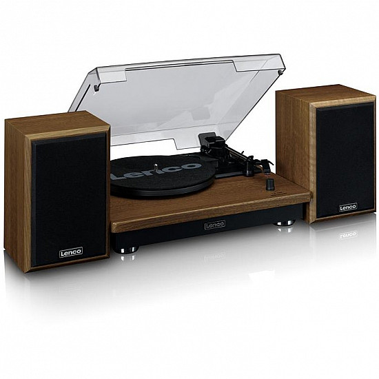 LENCO LS-100WD Plattenspieler BT 2 externeLautsprecher