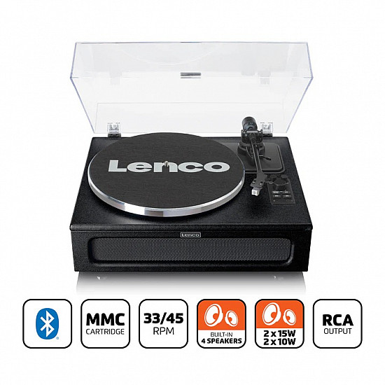 Lenco Record Player with 4 built-in speakers LS-430BK Bluetooth Speakers