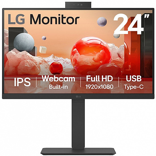 24BA850-B.AEU, LED-Monitor 60.4 cm (23.8 Zoll), schwarz, FullHD, IPS, Webcam, Mikrofon, USB-C, 100Hz Panel
