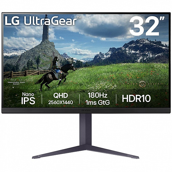UltraGear 32GS85QX-B.AEU, Gaming-Monitor 80 cm (31.5 Zoll), dunkelgrau, WQHD, IPS, HDMI, DP, USB-Hub, 180Hz Panel