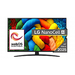 TV Set LG 43 4K/Smart 3840x2160 Wireless LAN Bluetooth webOS Black 43NANO81A3A