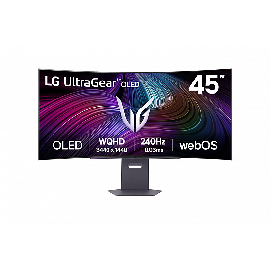 Monitor LG 45GX90SA-B 45 Gaming/Curved/21 : 9 Swivel Height adjustable Tilt Panel OLED 3440x1440 21:9 240Hz 0.03 ms Speakers Color Black 45GX90SA-B