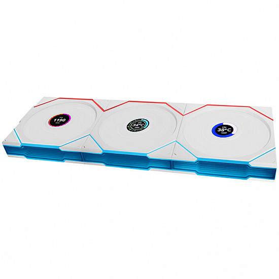 Lian Li UNI FAN TL Wireless LCD Fan, ARGB, PWM, 3-pack incl. Controller - Reverse Blade, 120 mm, white