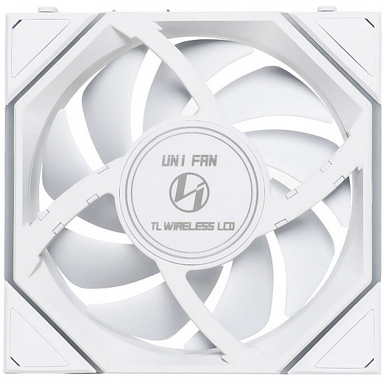 Lian Li UNI FAN TL Wireless LCD Fan, ARGB, PWM, 3-pack incl. Controller - Reverse Blade, 120 mm, white