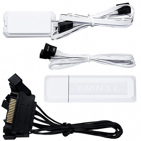 Lian Li UNI FAN TL Wireless LCD Fan, ARGB, PWM, 3-pack incl. Controller - Reverse Blade, 120 mm, white