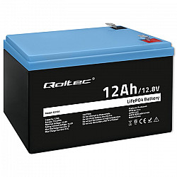 Qoltec LiFePO4 Lithium-Iron-Phosphate Battery 12.8V 12Ah 153.6Wh with BMS