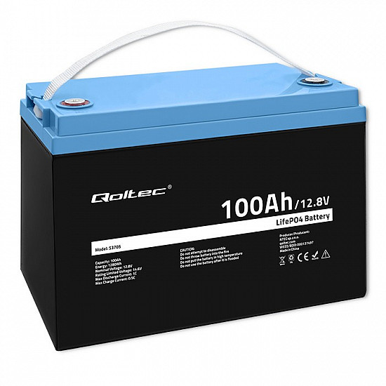 Qoltec 53705 vehicle battery Lithium Iron Phosphate (LiFePO4) 100 Ah 12.8 V 100 A Car