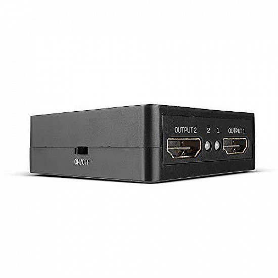 2 Port HDMI Splitter 18Gbps, kompakt schwarz