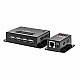50m 4 Port USB 2.0 Cat.6 Extender, USB-Extender schwarz, USB 2.0 Cat.6