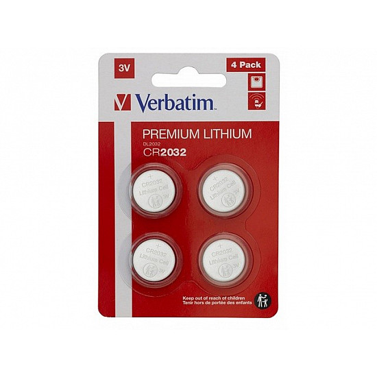 10x4 Verbatim CR 2032 Lithium battery 49533