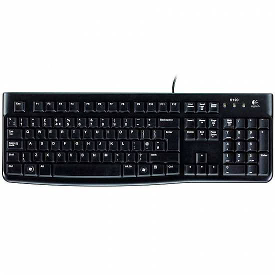 LOGITECH K120 Corded Keyboard - BLACK - USB - RUS - B2B